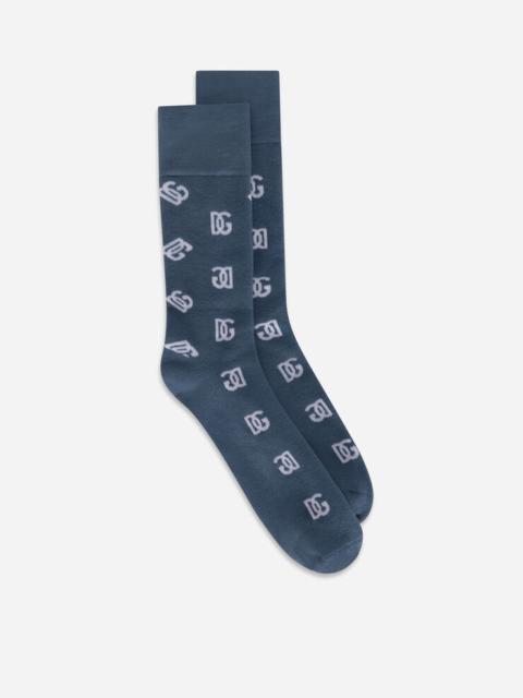 Dolce & Gabbana Stretch cotton jacquard socks with DG Monogram