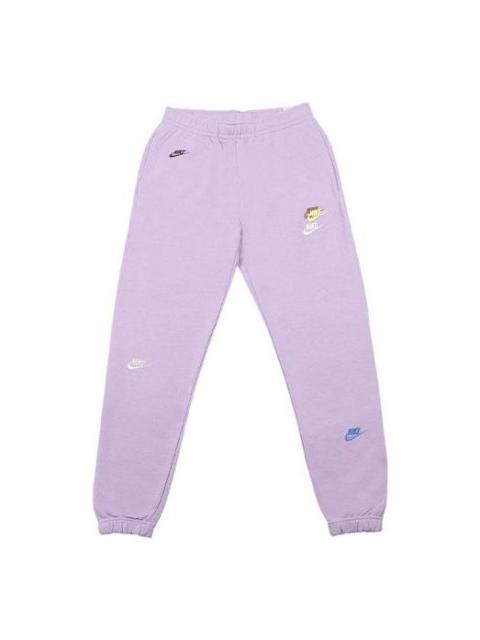 Nike Men's Nike Multi-Color Embroidered Logo Sports Pants/Trousers/Joggers Purple DD4676-589