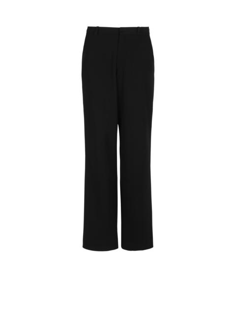 Wide-leg wool trousers