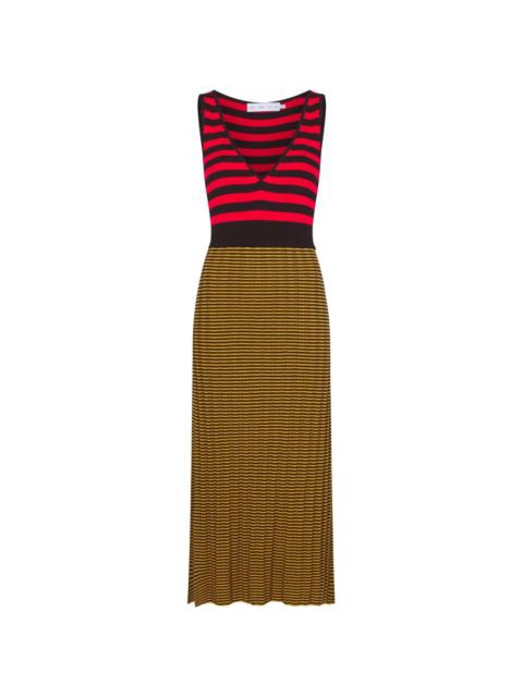 stripe-pattern sleeveless dress