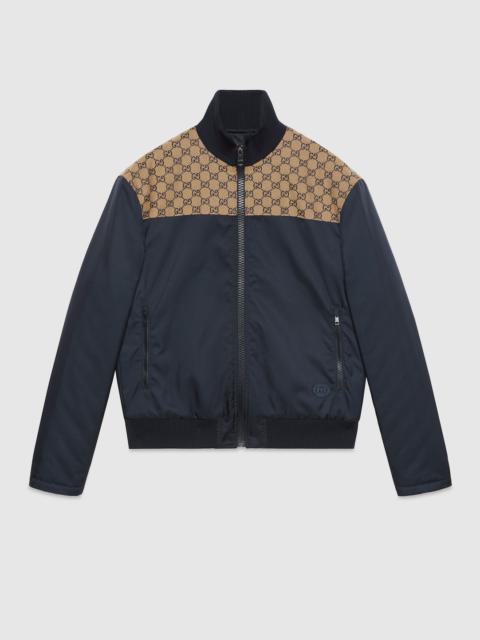 Nylon canvas zip jacket with GG