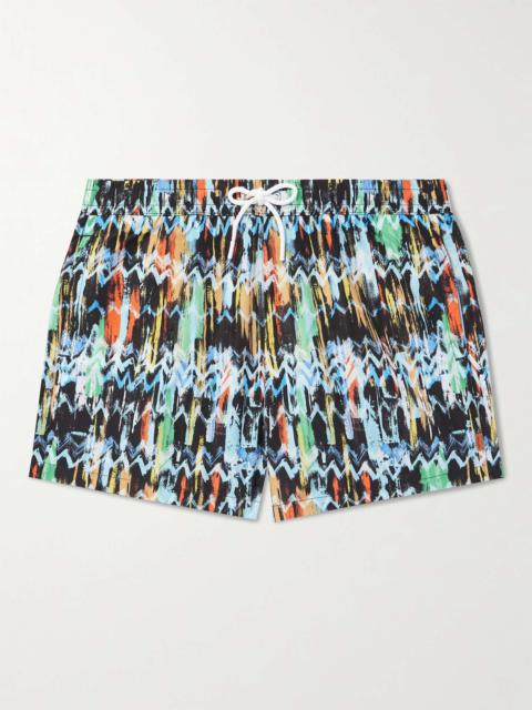 Straight-Leg Mid-Length Printed Swim Shorts