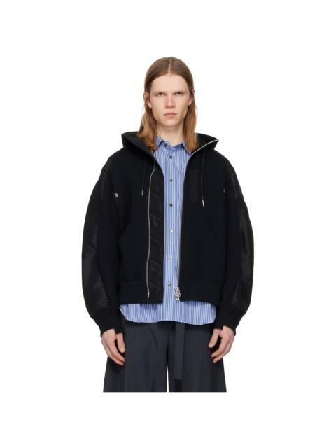 sacai Black Sponge Sweat Hoodie