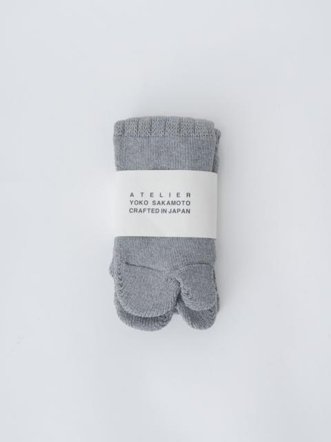 YOKO SAKAMOTO Tabi Pile Socks Cotton - Black, Heather Gray