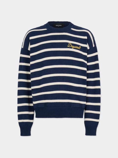 DSQUARED2 STRIPED KNIT PULLOVER