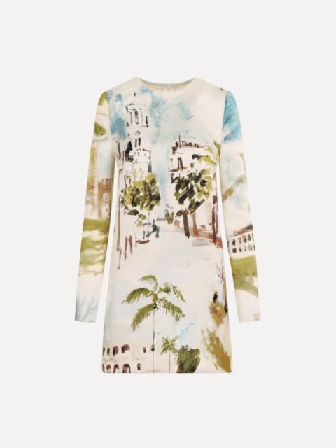 Oscar de la Renta DOMINICAN LANDSCAPE SHIFT DRESS
