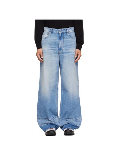 MM6 Maison Margiela Blue Wide-Leg Jeans