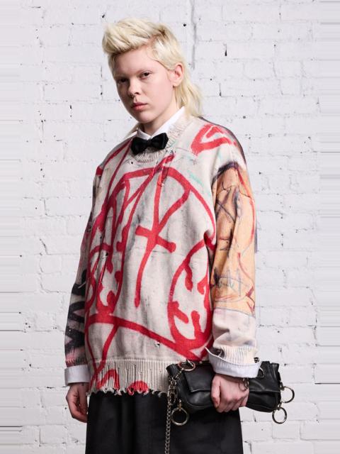 R13 OVERSIZED SWEATER - ABSTRACT PRINT