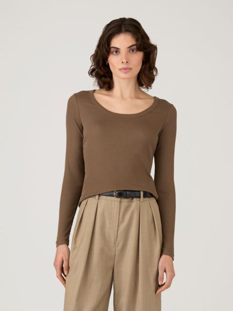 Sunspel Ribbed Scoop Neck T‑shirt