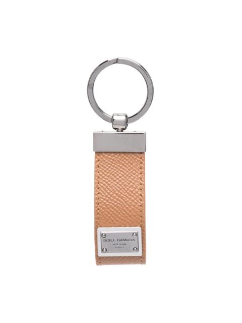 Dolce & Gabbana logo-plaque leather keyring