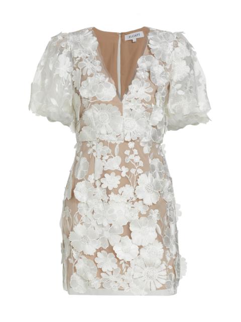 ELLIATT Women's Zayla Floral Lace Puff-Sleeve Minidress - Ivory