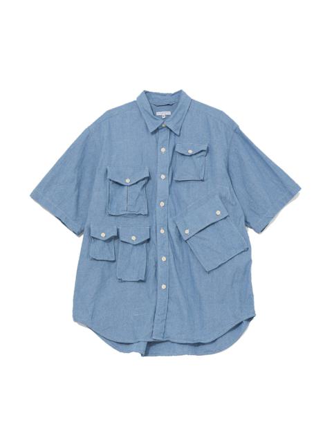 Engineered Garments S/S Cargo Shirt for Nepenthes NY and Blue in Green - Light Blue