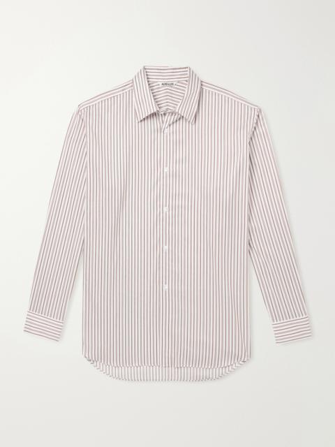 AURALEE Striped Cotton and Silk-Blend Shirt