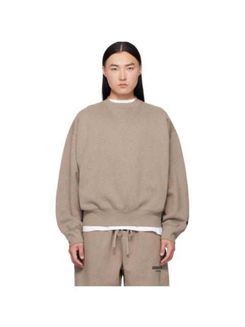 ESSENTIALS Beige Classic Crewneck Sweatshirt