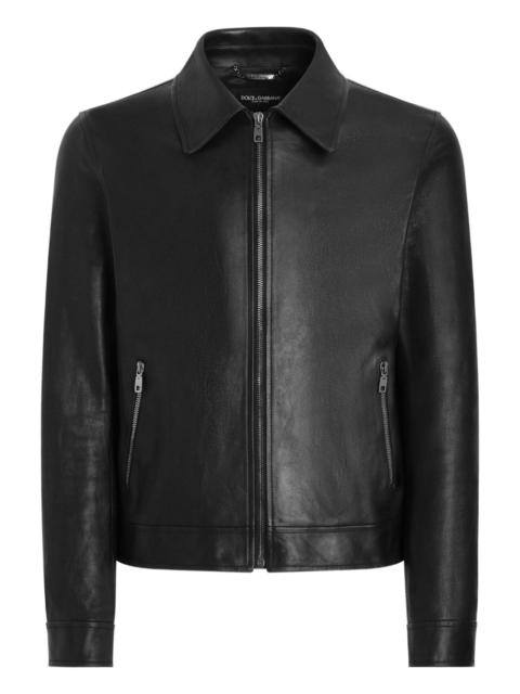 Dolce & Gabbana zip leather coat