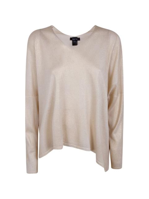 Avant Toi metallic-finish silk sweater