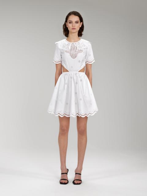 Daisy Cotton Broderie Anglaise Cut Out Mini Dress