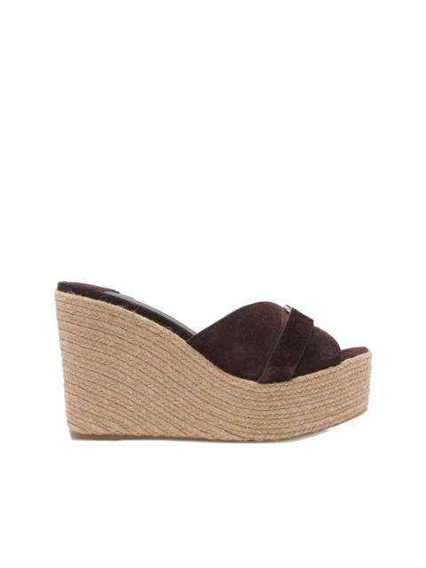 JIMMY CHOO 100mm Leda wedge sandals