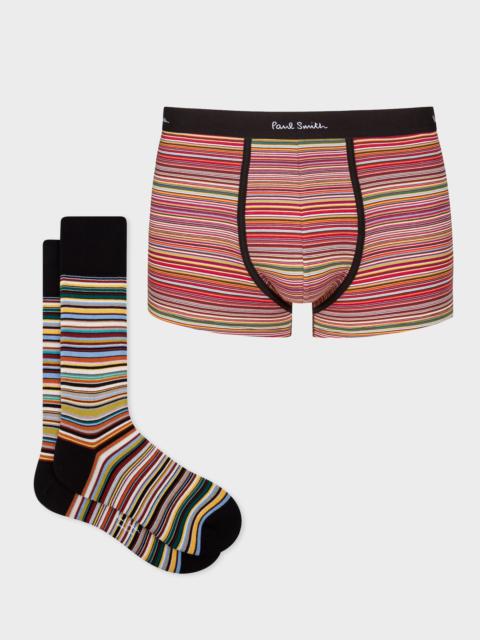 Paul Smith 'Signature Stripe' Socks & Boxer Briefs Gift Set