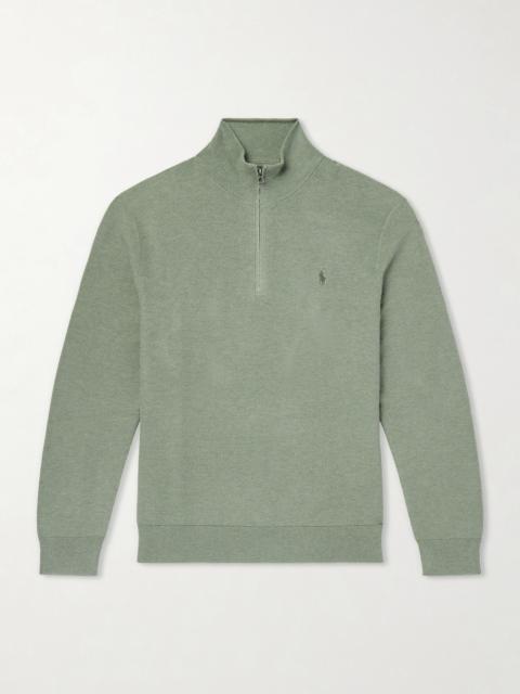 Polo Ralph Lauren Logo-Embroidered Cotton Half-Zip Sweater