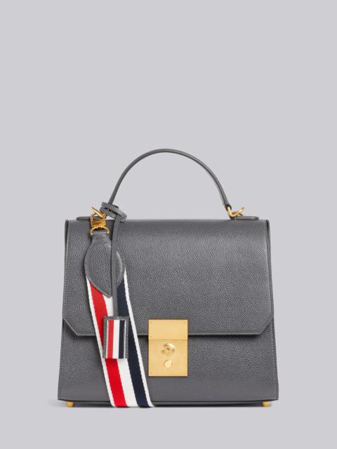 Thom Browne Dark Grey Pebbled Calfskin Mrs. Thom Flap Crossbody Bag