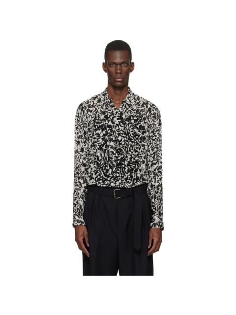 Dries Van Noten Black & Off-White Floral Shirt