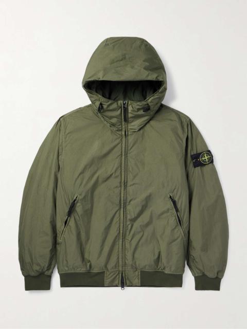 Logo-Appliquéd Garment-Dyed Crinkle Reps Nylon PrimaLoft® Hooded Jacket