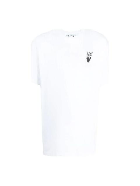 Off-White Off-White FW21 Logo Printing Round Neck Short Sleeve Loose Version White OMAA038F21JER0060184