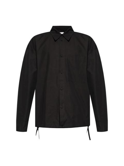 drawstring-hem cotton shirt