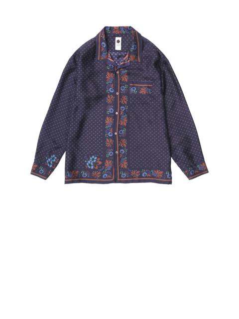 vowels Long Sleeve Silk Scarf Shirt