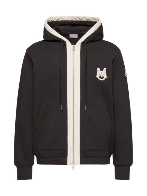 Moncler Men's Zip-Up Hoodie in Cotton - Black