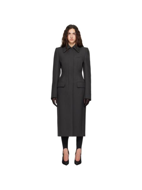 MUGLER Gray Hourglass Coat