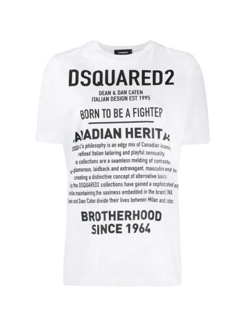 DSQUARED2 Canadian Heritage Print Cotton T-Shirt "White" S75GD0033-S22844-100