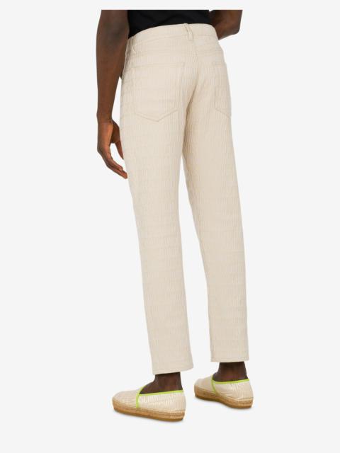 ALLOVER LOGO COTTON AND VISCOSE BLEND TROUSERS