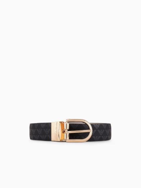 EMPORIO ARMANI All-over eagle two-toned reversible belt