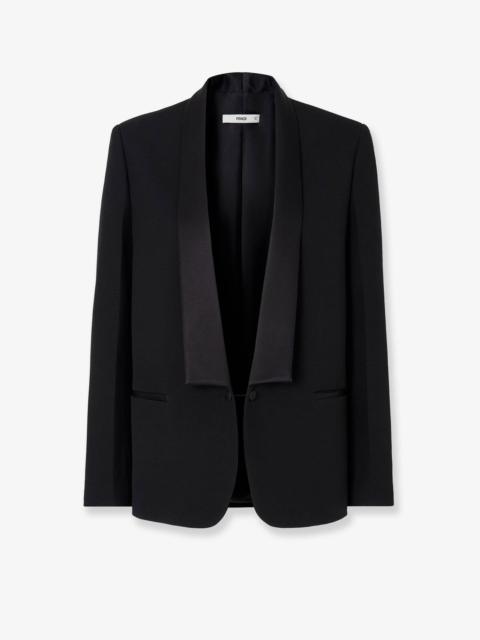 FENDI Single-Breasted Virginn Wool Blazer