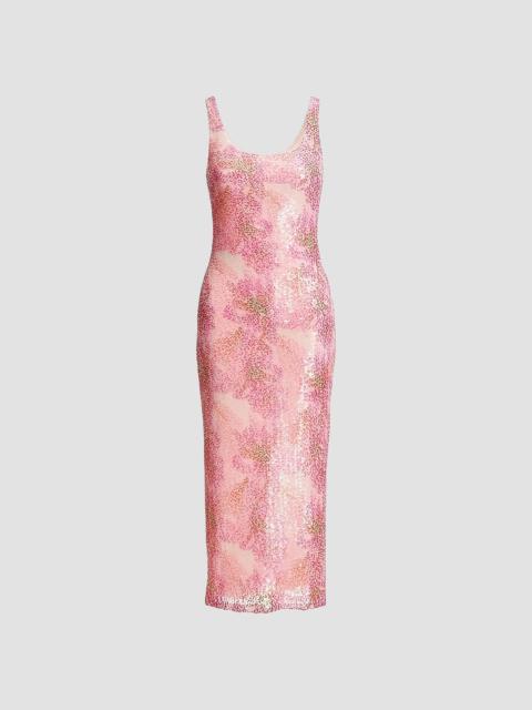 Dress The Population Women's Leo Floral Sequined Midi-Dress - Fuchsia Multi