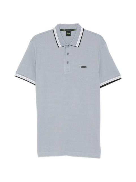 BOSS Boss Paddy Logo-embroidered Tipped Polo Shirt