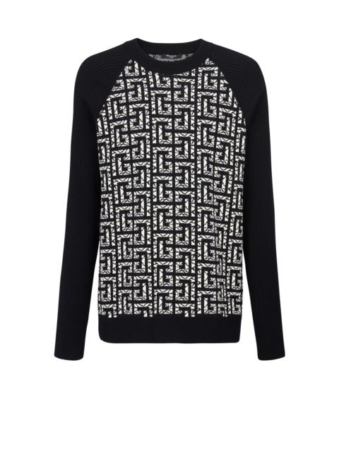 Balmain Wool jumper with marbled monogram