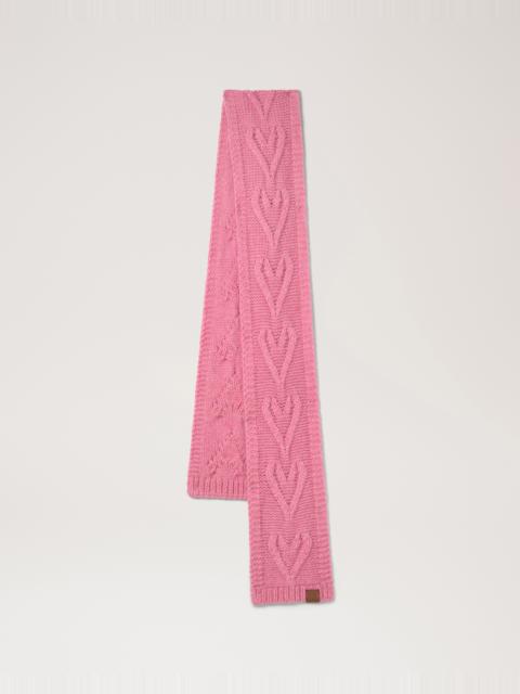 Mulberry Cable Knitted Heart Scarf
Rhubarb Lambswool