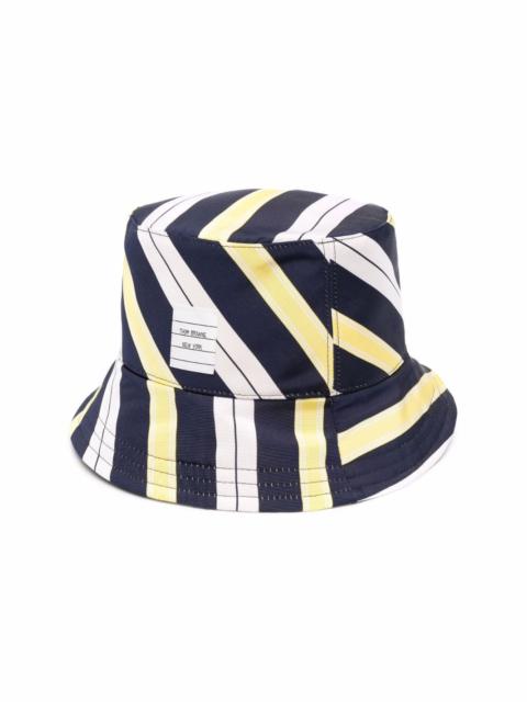 tartan-stripe jacquard bucket hat