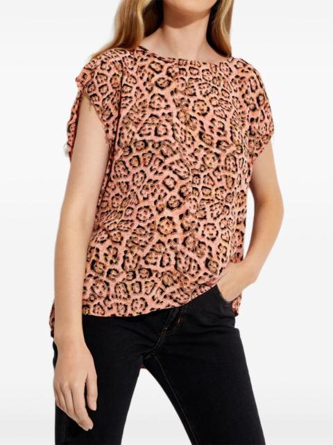 ONE TEASPOON animal-print tie-fastening T-shirt