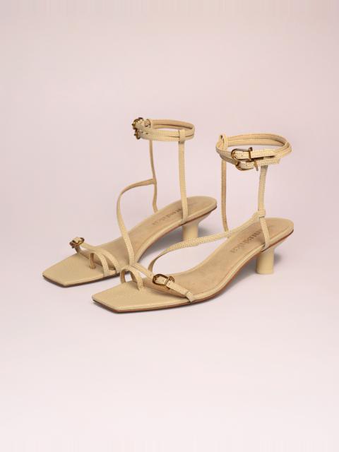 Nanushka JEWEL - Vegan leather sandals - Creme snake