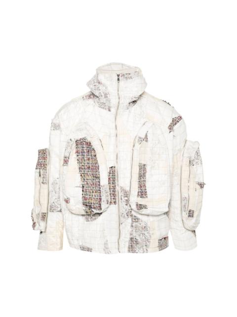 WHO DECIDES WAR patchwork-design tweed jacket