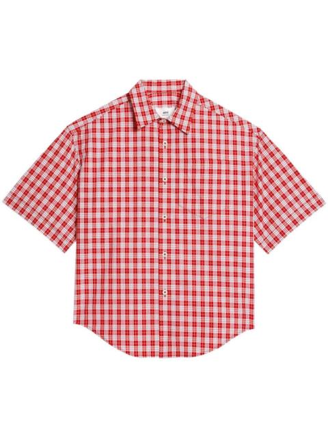 AMI Paris checked short-sleeve shirt
