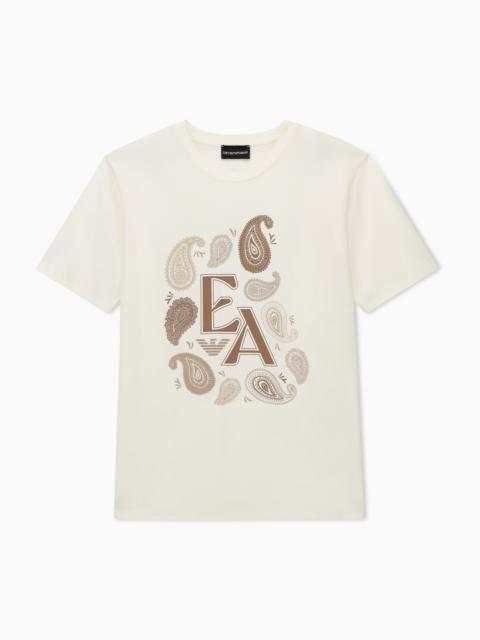 EMPORIO ARMANI T-SHIRT CAPSULE BOTEH IN JERSEY WITH CREW NECK AND LOGO