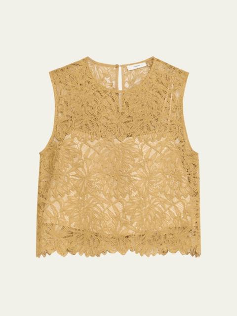 Vince Sleeveless Floral Lace Top