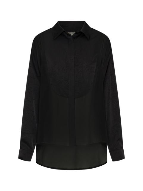 ONE TEASPOON Sheer Panel Tuxedo Shirt - Black