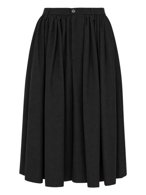 Maison Margiela Gathered Wool Blend Midi Skirt