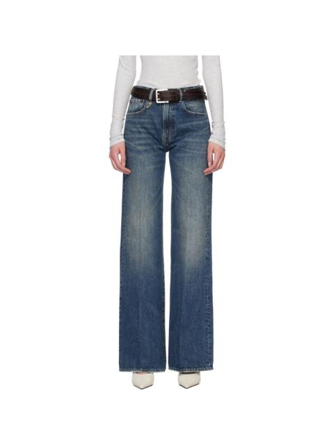 R13 Blue Flared High-Rise Jeans
